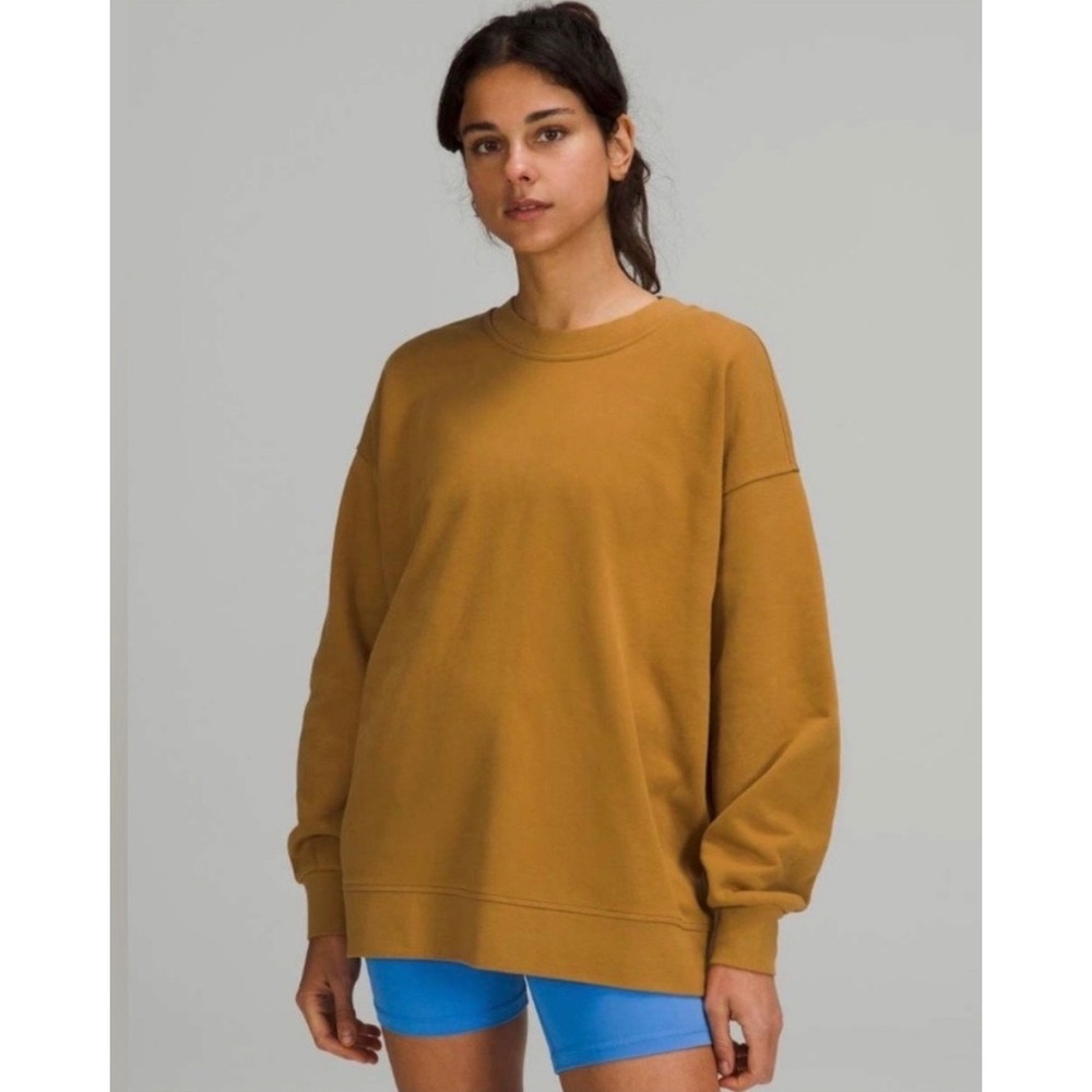 Lululemon Perfectly Oversized Crewneck Pullover Copper Brown Sweatshirt Size 10